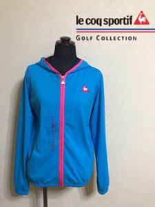 【美品】 le coq sportif GOLF ルコック ゴルフ レディース ジャージ ジップパーカ ウインド ジャケット サイズM 長袖 デサント QGL4555