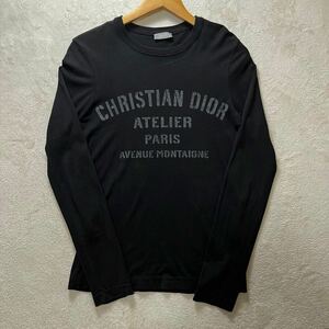 【極美品・名作】 DIOR HOMME ディオール オム メンズ ATELIER アトリエ 長袖 Tシャツ トップス クリス期 ブラック 黒 Sサイズ相当 