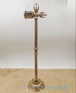 密教法具 寺院仏具 金剛錘 五鈷金剛錘 銅製法器 手道具高さ34cm