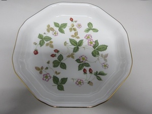 ★中古美品★WEDGWOOD ウェッジウッド ワイルドストロベリー オクタゴナルディッシュ L 大皿 24cm プレート OFK57172O