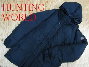 ★ハンティングワールド HUNTINGWORLD★メンズ フーディダウンジャケット ワンポイントワッペン付き★R60609023A