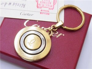 ◎ Cartier ◎　カルティエ　スリーリング　T1220454　メタル　キーリング　キーホルダー　チャーム　ゴールド×シルバー　◎USED