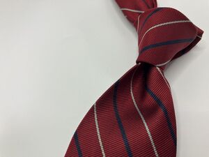 【美品】BrooksBrothers　ブルックスブラザーズ　レジメンタル柄 ネクタイ 3本以上 送料無料 メンズ ワインレッド　0102148