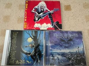 IRON MAIDENアイアンメイデン LIVE&オリジナルアルバムCD3枚セット 「A REAL LIVE ONE」「BRAVE NEW WORLD」「FEAR OF THE DARK」