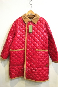 二子玉) GUCCI グッチ 未使用 Double-Breasted Quilted Coat ダブルブレスト キルティングコート 731360 Z8BDN レッド 48