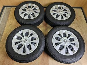 中古タイヤホイール　BRIDGESTONE BLIZZAK VRX 195/65R15 91Q NISSAN スチールホイール　セレナホイールカバー付　15×5.5j+45 a93