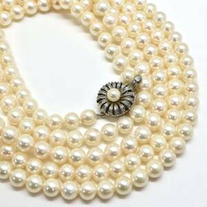 ◆アコヤ本真珠ロングネックレス◆A 約71.6g 約126.0cm 約6.0-6.5mm珠 pearl パール jewelry necklace ジュエリー DA0/EA0