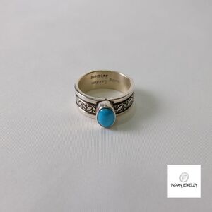 （18号）INDIAN JEWELRY/リング/STERLING/ターコイズ/スリーピングビューティー/シルバーリング/ネイティブジュエリー/SILVER 925