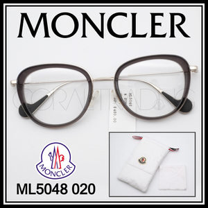 24112★新品本物！MONCLER ML5048 020 クリアグレー/シルバー モンクレール セルメタルコンビネーションフレーム 高級メガネ 男女兼用