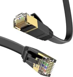 CAT6 LANケーブル2m 2本 フラットタイプ 準拠1.5mm厚 ブラック