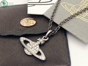 2406600240　△ Vivienne Westwood ヴィヴィアンウエストウッド ネックレス オーブ ラインストーン シルバー 箱・保管袋付き 中古