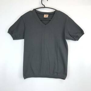 USA製 グッドウェア Goodwear 半袖VネックTシャツ 薄黒 Sサイズ