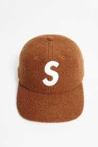 国内正規 美品22AW SUPREMEシュプリーム Boiled Wool S Logo 6-Panel Cap ウール キャップ 帽子 USA製 本物 ブラウン茶411O