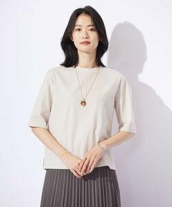 J.PRESS LADIES◆新品 TCポンチ モックネック カットソー グレージュ系 定価11990円 オンワード樫山◆sizeL