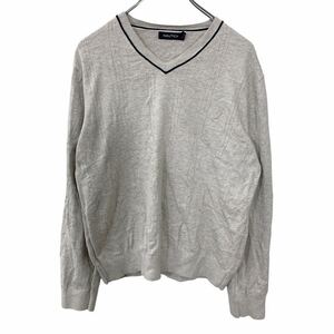 NAUTICA ニット Mサイズ ノーティカ Vネック ホワイト 古着卸 アメリカ仕入 t2210-3305