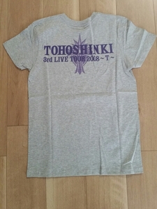 未使用 東方神起 2008年 3rd livetourT 公式グッズ 半袖Tシャツ グレー Sサイズ　コンサートグッズ ライブグッズ レアグッズ JYJ 送料無料