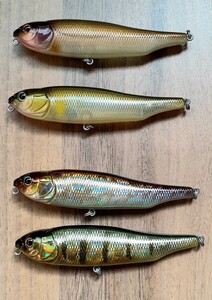 美品メガバス　ジャイアントドッグX　(Megabass GIANT　DOG-X)99SGカワムツ、98SGアユ、97GGワカサギ、97GGピーコック4個セット