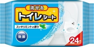 まとめ得 流せるトイレシート２４枚 コットンラボ 掃除用品 x [30個] /h