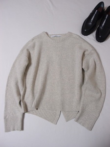 フレ―ムワーク Merino Wool 後ろラップ プルオーバー ニット