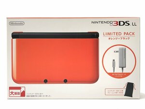 △【4】初期化済み Nintendo 3DS LL SPR-001 オレンジ×ブラック 同梱不可 1円スタート