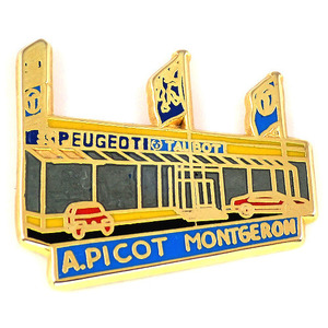 ピンバッジ・プジョー車タルボーＴガレージ店舗 PEUGEOT FRANCE◆フランス限定ピンズ◆レアなヴィンテージものピンバッチ