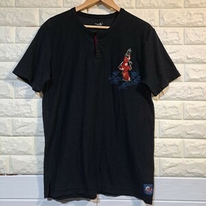 [CHAKA-M] 着物娘 刺繍 和柄 半袖 Tシャツ [サイズ:5(L程度)] 検/ サードシックス 雅結 クロップドヘッズ 絡繰魂 satori 参丸一 百花繚乱