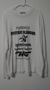 ヒステリックグラマー　HYSTERIC GLAMOUR　ロンT　長袖Tシャツ　白　ホワイト　サイズＬ　送料無料