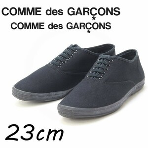 ◆COMME des GARCONS コムコム コムデギャルソン キャンバス スニーカー シューズ 黒 ブラック 23cm
