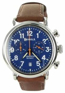 シャイノラ デトロイト ランウェイ Shinola The Runwell Chrono 41mm ブルーダイヤル レザー Strap Royal Blue メンズ 腕時計 S0110000117