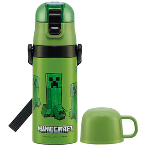 ☆ Minecraft ☆ 子供用２WAYボトル 350ml SKDC3 スケーター 水筒 キッズ コップ 直飲み 350ml ステンレスボトル 保冷 保温 ステンレス