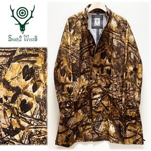 《South2 West8 サウスツーウエストエイト》新品 定価75,900円 防水透湿レイヤー カモフラ バンデッドカラーコート 大きめS S0439