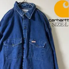 Carhartt（カーハート）デニムウエスタンシャツ/L/インディゴ/US古着