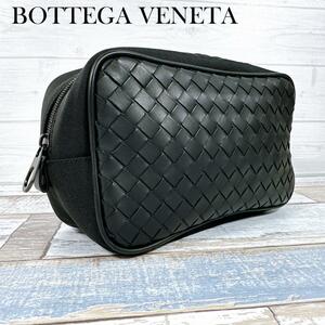 BOTTEGA VENETA ボッテガヴェネタ イントレチャート ナイロン ポーチ セカンドバッグ ハンドバッグ クラッチバッグ ブラック