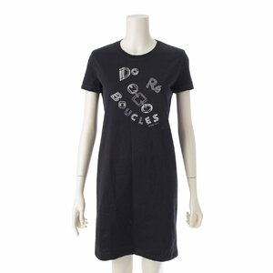 【エルメス】Hermes　23年 コットン Do Re BOUCLES ド レ ブックル Tシャツ ワンピース ブラック 34 【中古】【正規品保証】211858