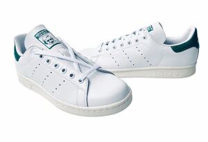 デッド!! 希少!! 18年 adidas stan smith BD7432 スタンスミス ガラスレザー 白 x 緑 天然皮革 us 8 / 26 ㎝