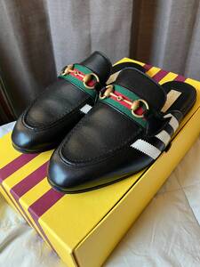 GUCCI 2023SS adidas×GUCCI 3本ラインレザーサンダル アディダス×グッチ 定価約10万円