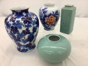 深川製磁 花瓶/花器/瑠璃葡萄/牡丹 など 4点まとめ 中古品 ACB