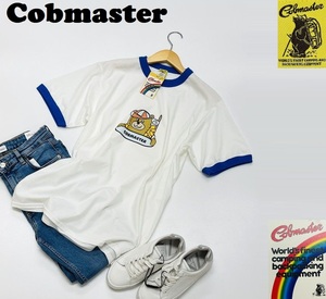 未使用品 /L/ COB MASTER ブルー リンガー半袖Tシャツ コブくん アメカジ アウトドア キャンプ カジュアル メンズ レディース コブマスター