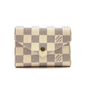 LOUIS VUITTON ルイヴィトン N64022 ポルトフォイユ ヴィクトリーヌ ダミエアズール 三つ折り 財布 ピンク レディース 管理RY24002433