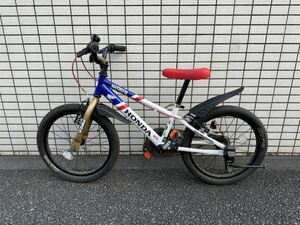 中古 自転車 キッズ 子供 ホンダ Honda D-Bike ディーバイク トリコロール 青 白 赤 18インチ 18x2.125 引取限定