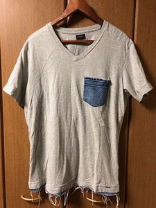【 ＤＩＥＳＥＬ 】 ディーゼル　メンズ Tシャツ　Vネック　L 　グレー