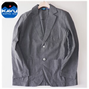 《KAVU カブー》新品 定価39,600円 軽量 春夏 凹凸シアサッカー 3Bアンコンジャケット サマージャケット M A9955