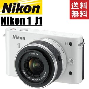 ニコン Nikon 1 J1 レンズキット ホワイト ミラーレス カメラ レンズ 中古