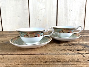 壺印　イギリス製　WEDGWOOD　サマルカンド　カップ&ソーサー　2客セット　/SAMARKHAND