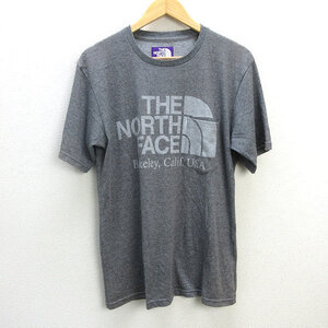 y■ノースフェイス/THE NORTH FACE LOGO POCKET TEE ロゴプリントTシャツ■灰【 L 】NT3815N/12【中古】