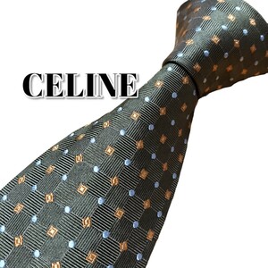 ★CELINE★　セリーヌ　カーキ系　総柄　イタリア製