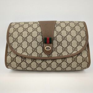 グッチ セカンドバッグ シェリーライン 89.01.030 ベージュ OLD GUCCI ヴィンテージ　クラッチバッグ ◆3107/SBS通り店