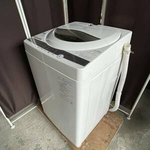 f●■TOSHIBA 東芝 AW-5G9 5.0kg 全自動電気洗濯機 浸透パワフル洗浄 Wセンサー 2021年製 グランホワイト
