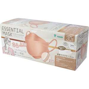 【まとめ買う】さらふわ ESSENTIAL MASK 不織布マスク アプリコットベージュ FD30-BE 紙製マスクケース付き 30枚入×4個セット