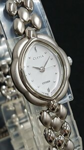 稼働品!!つやありつやなしのコンビ!! CITIZEN/シチズン CLETIA/クレティア レディース クォーツ ウォッチ 腕時計 5431-H04104 USED品＊